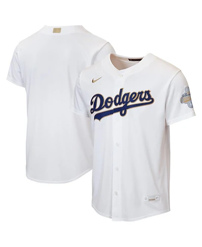 Nike Big Boys and Girls White Los Angeles Dodgers 2026 Gold Collection Home Replica Jersey