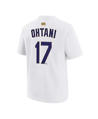 Nike Big Boys and Girls Shohei Ohtani White Los Angeles Dodgers 2026 Gold Collection Name Number T-Shirt