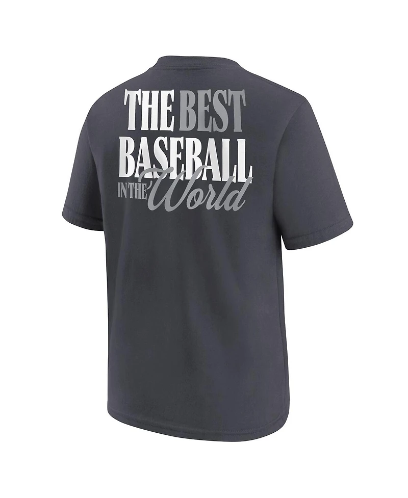 Nike Big Boys and Girls Anthracite Venezuela Baseball 2026 World Classic Champions Locker Room T-Shirt