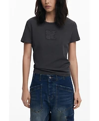 Desigual Women's Logo T-shirt with rips