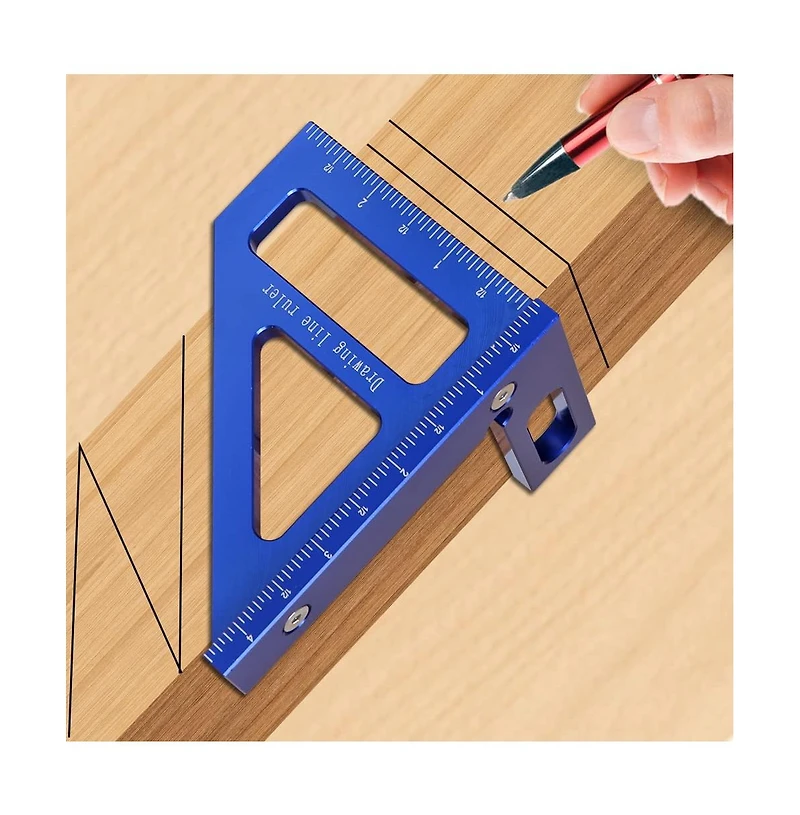 Gnuadz Imperial 3D Multi-Angle Measuring Ruler Aluminum Alloy Woodworking Square Protractor Miter Triangle Layout Tool Engineer Carpenter 003b