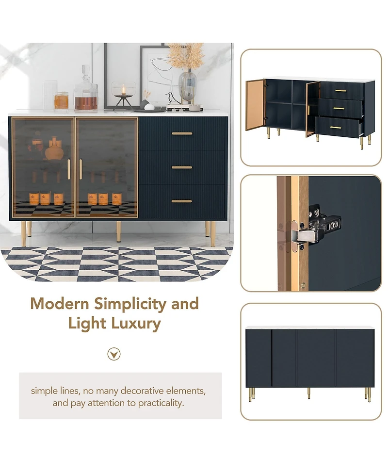 Rainsken Modern Buffet Sideboard Cabinet