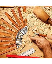 Gnuadz 20 pieces Wood Carving Set Carbon Steel Hand Tool Kit Diy Sculpture Carpenter Experts Beginners
