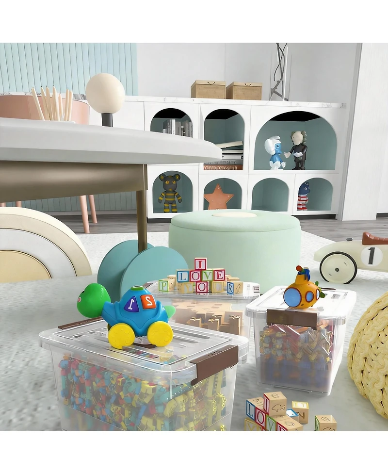 Gnuadz 6-pack 7 Qt Stackable Latch Storage Box with Handle