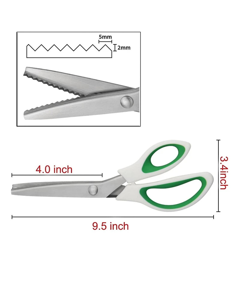 Gnuadz Pinking Shears Comfort Grips Zig Zag Cut Sewing Dressmaking Scissors