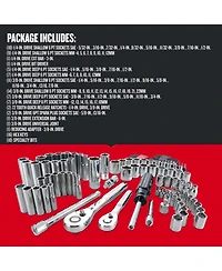 Gnuadz Socket Set 1/4 & 3/8 Inch Drive Sae Metric 105-Piece Mechanics Tool Kit