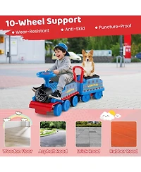 Slickblue Kids Ride On Train 6V 2 Seater Carriage Led Lights