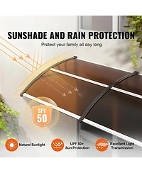 Sugift Window Door Awning Canopy with Uv and Rain Protection for Entry Doors