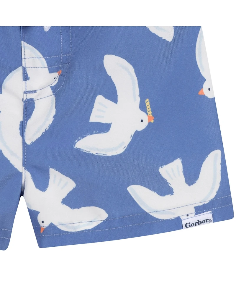 Gerber Toddler Boys 2-Piece Rashguard and Trunks Set