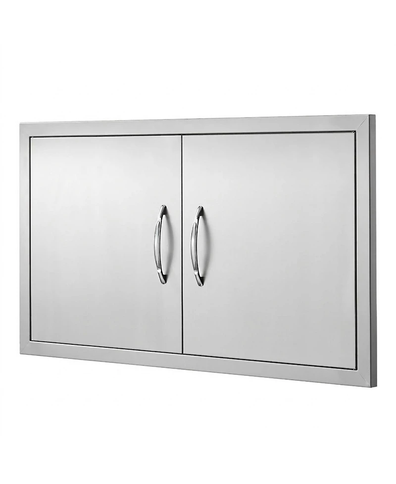 Sugift 34W x 19H in Double Stainless Steel Bbq Access Door for Bbq Island Grilling