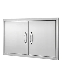 Sugift 34W x 19H in Double Stainless Steel Bbq Access Door for Bbq Island Grilling