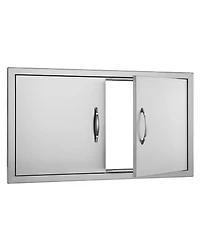 Sugift 34W x 19H in Double Stainless Steel Bbq Access Door for Bbq Island Grilling