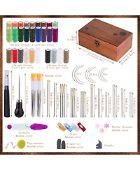 Gnuadz 83 Pcs Leather Repair Sewing Kit Waxed Thread Upholstery Diy Craft Tools Large-eye Needles Hand Stitching Set