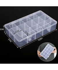 Gnuadz 3 pack 15-Grid Plastic Organizer Box with Dividers for Crafts