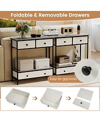 Sugift Farmhouse Console Table with Open Storage Shelf for Hallway