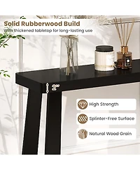 Gouun Solid Rubber Wood 43-Inch Console Table