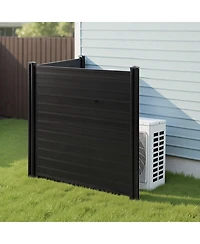 Sugift 2 Panel Outdoor Privacy Screen 48 x 48 in Vinyl Fence for Pool Equipment