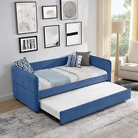 Streamdale Furniture Boucle Daybed w/ Twin Trundle Sofa Bed
