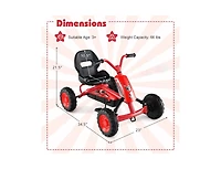 Slickblue 4 Wheel Pedal Go Kart for Kids with Steering Wheel and Adjustable Seat
