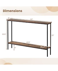 Gouun 44-Inch 2-Tier Console Table with Metal Frame