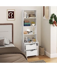 Rainsken Tall Nightstand with Bookshelf
