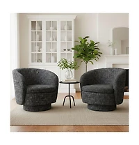 Maison Boucle 30.5 Modern Swivel Barrel Accent Chair, Upholstered Armchair, 1 Pc