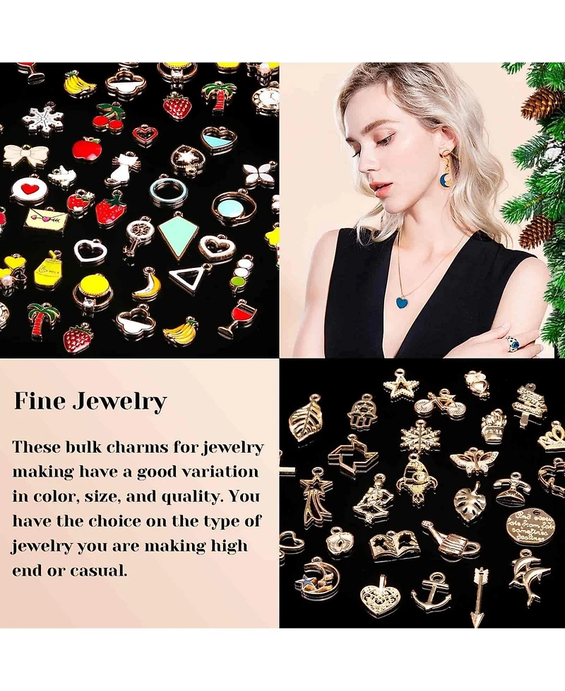 Gnuadz 200pcs Metal Charms Diy Jewelry Making Earring Bangle Necklace Bracelet Craft