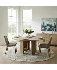 Tribesigns Round Dining Room Table for 4-6, 47'' Farmhouse Table, Kitchen Dinner Room Tables, Rustic Circle Tables