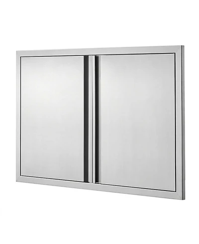 Sugift 36W x 24H in Double Stainless Steel Bbq Access Door with Recessed Handles