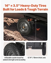 Sugift Utility Trailer 10 Cubic Feet 500lbs Capacity for Atv Utv Hauling