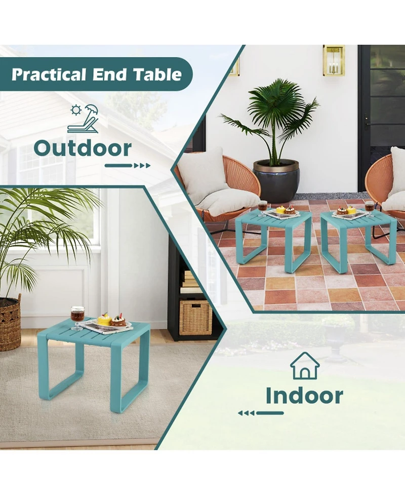 Gouun Weather-Resistant Adirondack Patio Side Table Set of 2