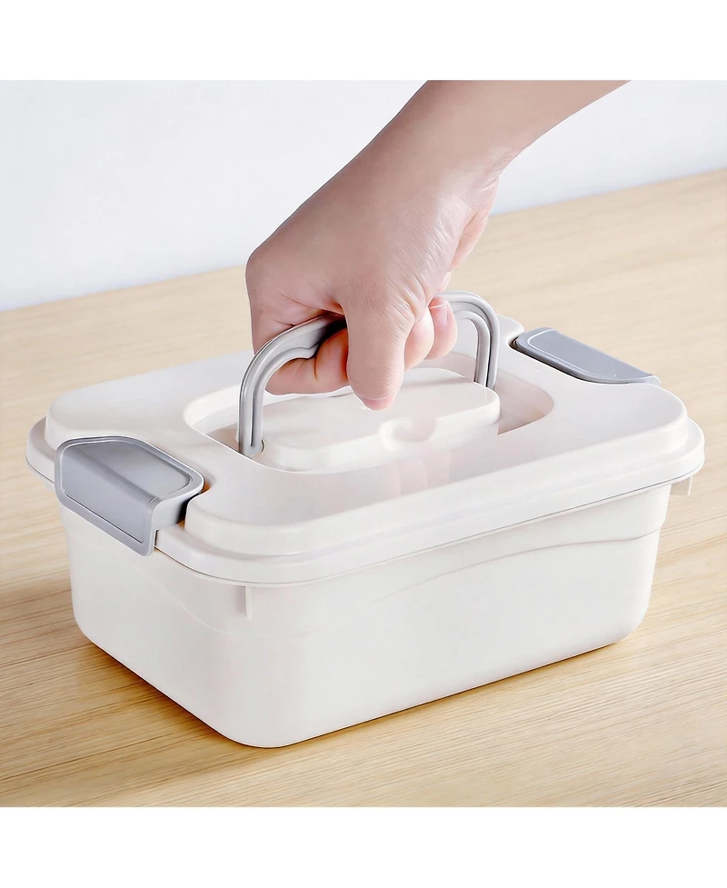 Gnuadz 6-pack Stackable Latch Storage Box with Handle 2.1 qt