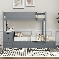 Streamdale Furniture Full-Over-Full Bunk Bed with Twin size Trundle