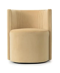 Maison Boucle Velvet Swivel Barrel Accent Chair 360degree(s) Rotating Tub Chair, 1 Piece