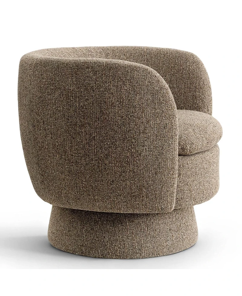 Maison Boucle 31 Tweed Swivel Barrel Accent Chair, Upholstered Armchair, 1 Pc