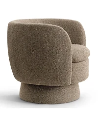 Maison Boucle 31 Tweed Swivel Barrel Accent Chair, Upholstered Armchair, 1 Pc