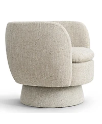 Maison Boucle 31 Tweed Swivel Barrel Accent Chair, Upholstered Armchair, 1 Pc