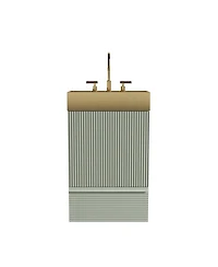 Sillysis 20" Freestanding Bathroom Vanity with Metal Vessel Sink, Modern Striped Cabinet with Drawer for Small Spaces