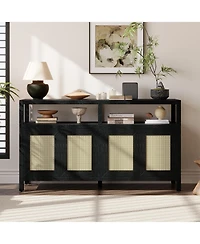 Rainsken Bohemian Rattan Sideboard Buffet Cabinet