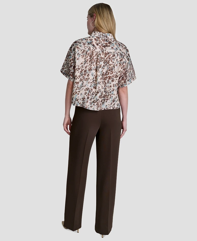 Dkny Women's Printed Collared Shirt