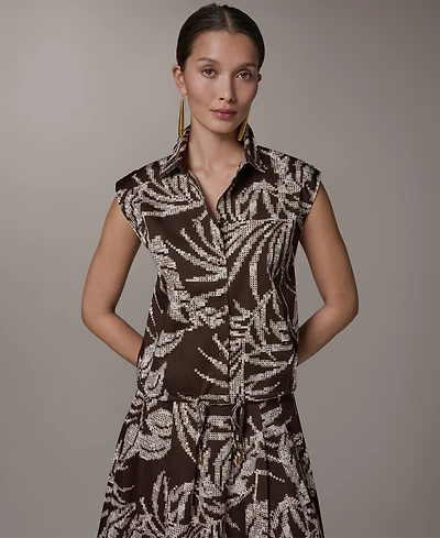 Donna Karan New York Women's Collared Neck Top