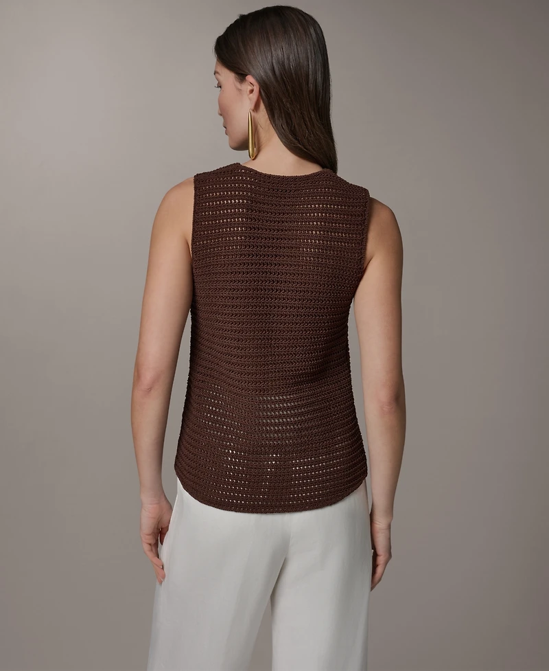 Donna Karan New York Women's Sleeveless V-Neck Sweater