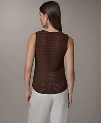 Donna Karan New York Women's Sleeveless V-Neck Sweater