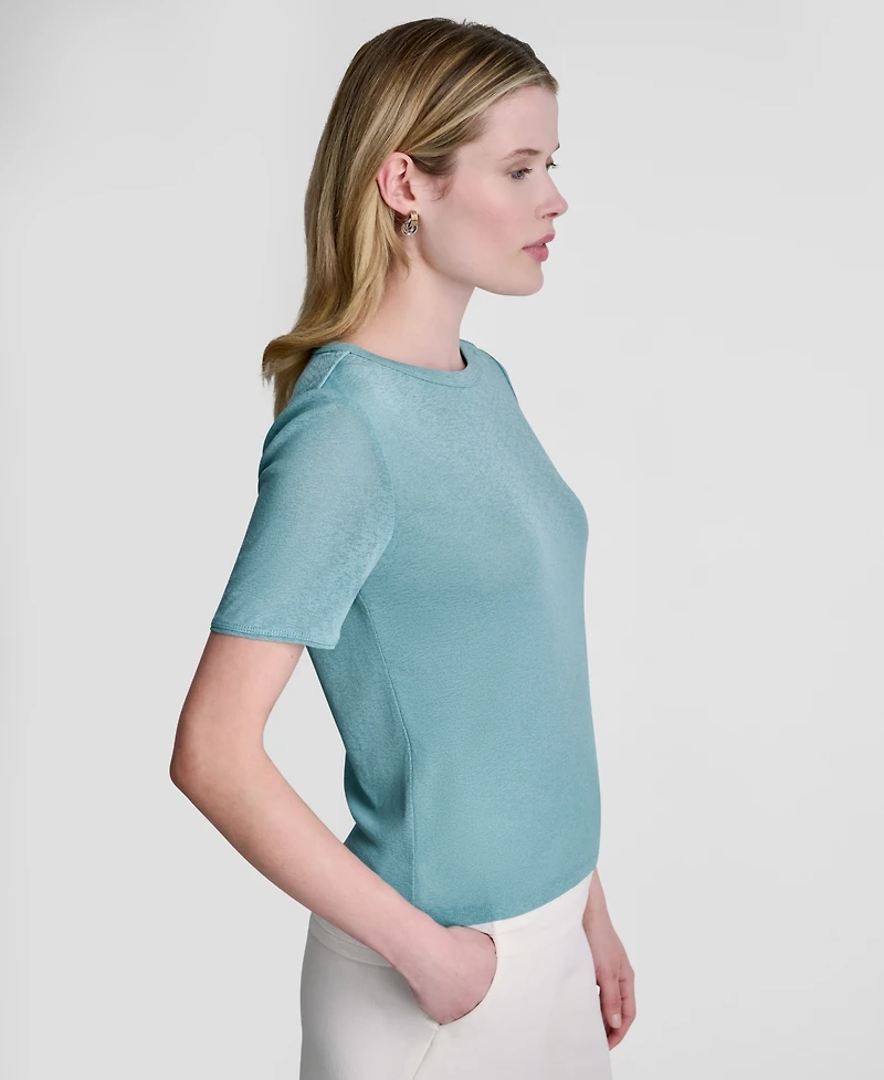 Dkny Women's Short-Sleeve Crew Neck Top
