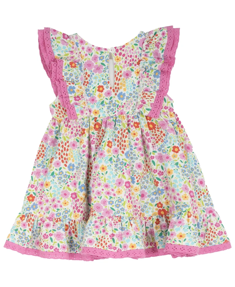 Rare Editions Baby Girls' Floral Print Dress, Bloomer and Headband, 3-Piece Set