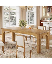 Tribesigns 78.7-Inch Large Dining Table for 6-8 People, Solid Wood Farmhouse Kitchen Table, Narrow Long Rectangular Dinner Tables