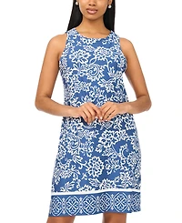 Msk Women's Floral Border-Hem Jersey Knit Dress