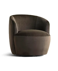 Maison Boucle Velvet Swivel Barrel Accent Chair 27 Inch Wide Upholstered 1 Piece