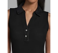 Karl Lagerfeld Paris Petite V-Neck Polo Collared Dress