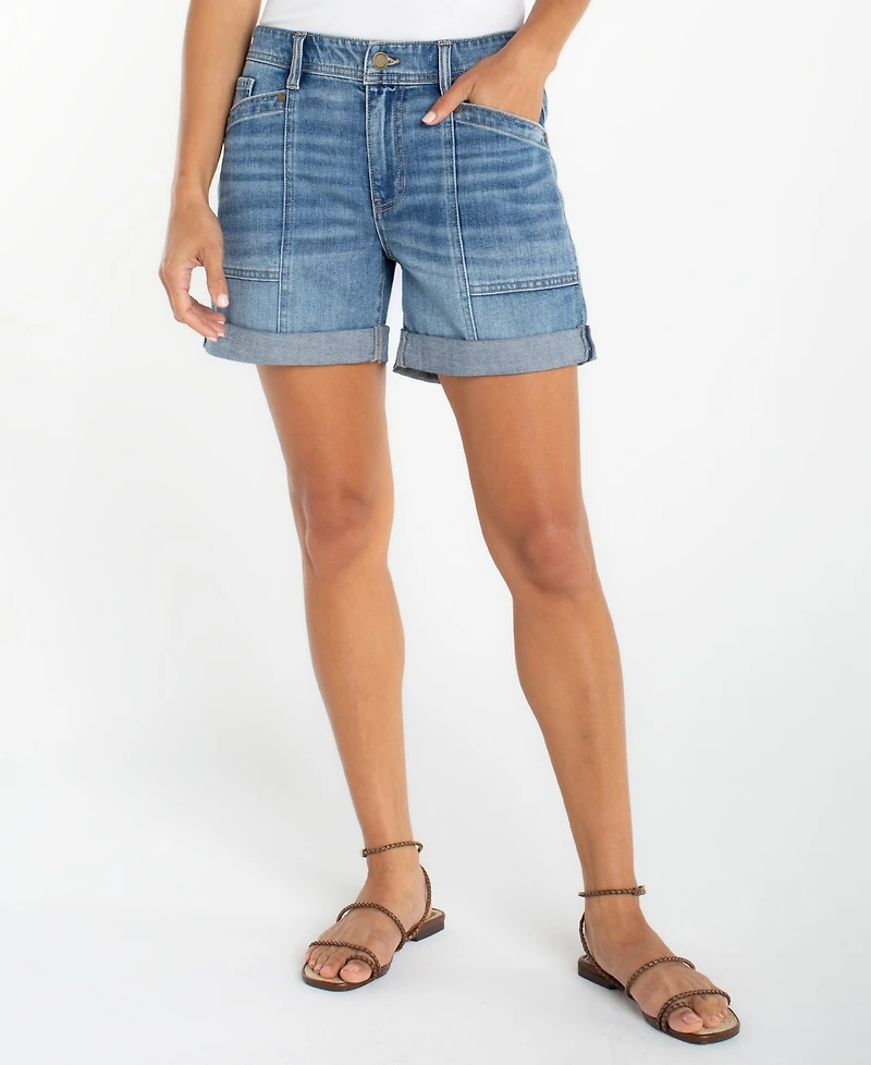 Liverpool Los Angeles Women's Rolled-Cuff Denim Shorts